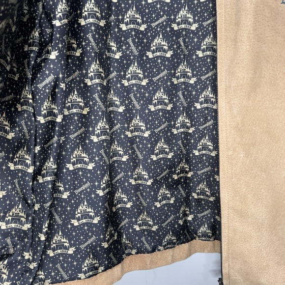 Walt Disneyland Park Womens XL Suede Leather Jacket Tan Zipper Soft Vintage - Picture 6 of 11